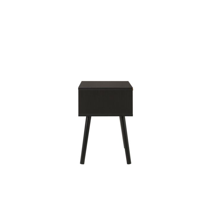 Croxley 1 Drawer Rattan Bedside Black