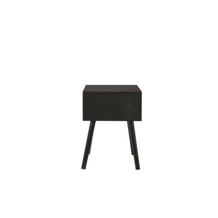 Croxley 1 Drawer Rattan Bedside Black