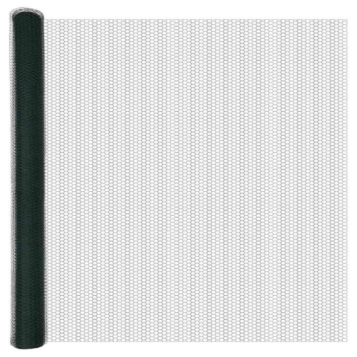 Vidaxl Hexagon Fence Green 1.6x50 M Steel, Vidaxl Fence Posts With Base Plates 13 Pcs Ø32mm 88,5cm Galvanised Steel