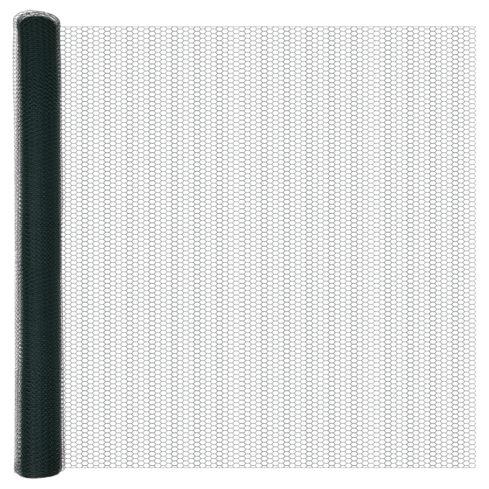 Vidaxl Hexagon Fence Green 1.6x50 M Steel, Vidaxl Fence Posts With Base Plates 13 Pcs Ø32mm 88,5cm Galvanised Steel