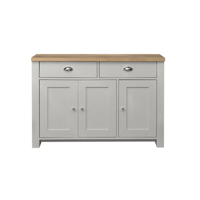 Highgate 3 Door 2 Drawer Sideboard Grey & Oak