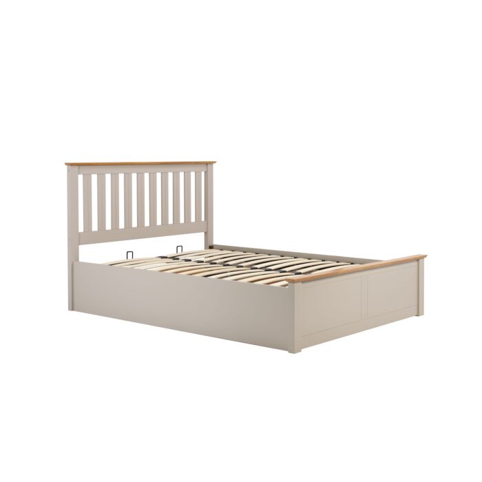 Phoenix Double Ottoman Bed Pearl Grey