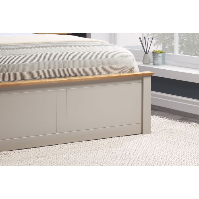Phoenix Double Ottoman Bed Pearl Grey