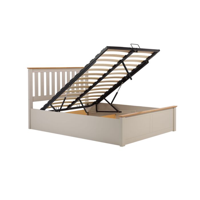 Phoenix Double Ottoman Bed Pearl Grey