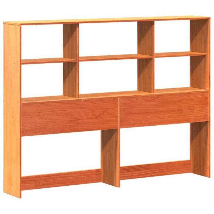 Vidaxl Bookcase Bed Without Mattress Wax Brown 150x200 Cm King Size Solid Wood Pine