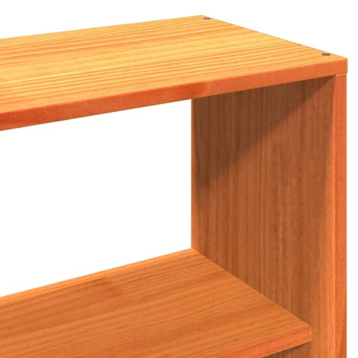 Vidaxl Bookcase Bed Without Mattress Wax Brown 150x200 Cm King Size Solid Wood Pine