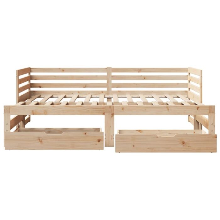 Vidaxl Daybed With Drawers Without Mattress 90x200 Cm Solid Wood