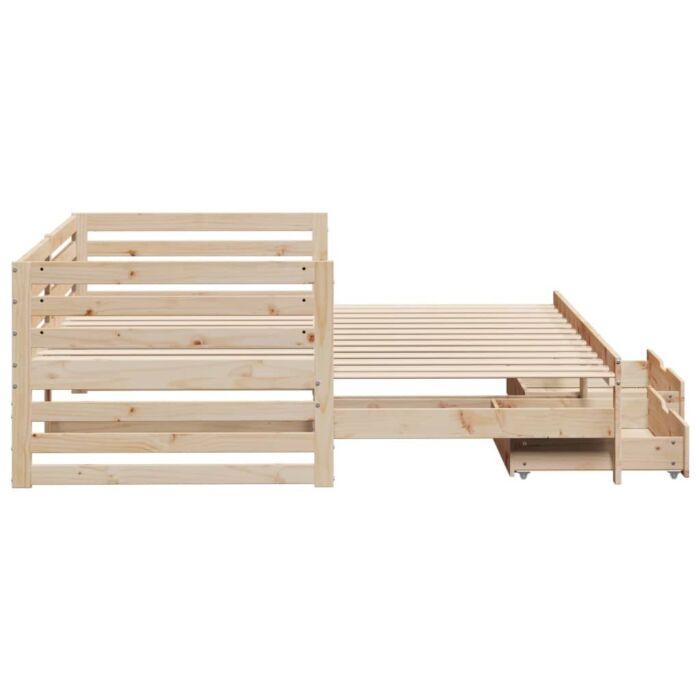 Vidaxl Daybed With Drawers Without Mattress 90x200 Cm Solid Wood