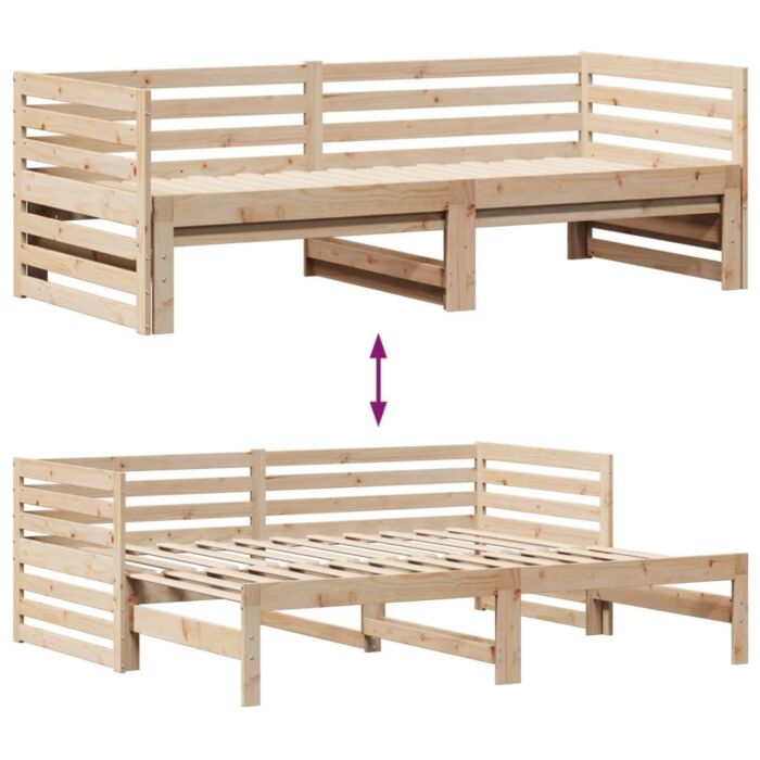 Vidaxl Daybed With Drawers Without Mattress 90x200 Cm Solid Wood