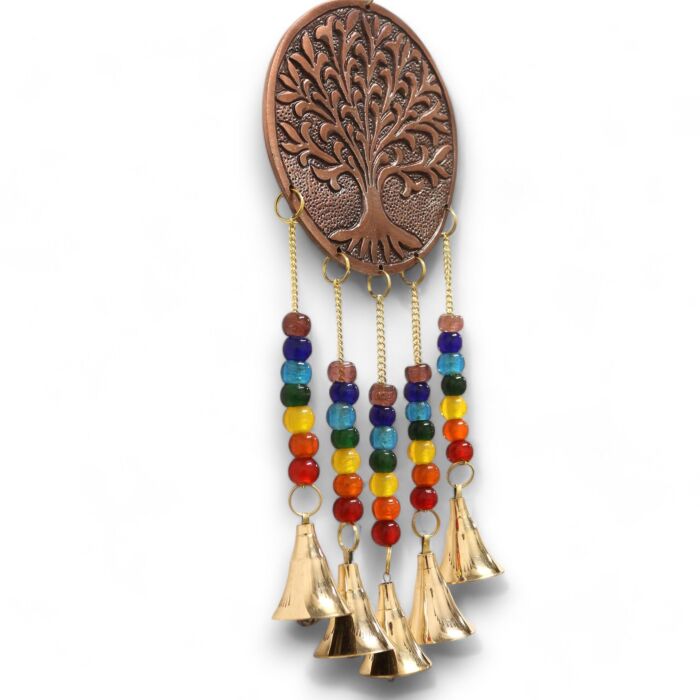 Indian Chimes - Med Tree Of Life - Chakra Beads 5 Bells