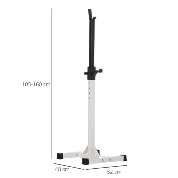 Homcom Heavy Duty Weight Bar Barbell Squat Stand Barbell Rack Spotter, For Home, Gym - Black