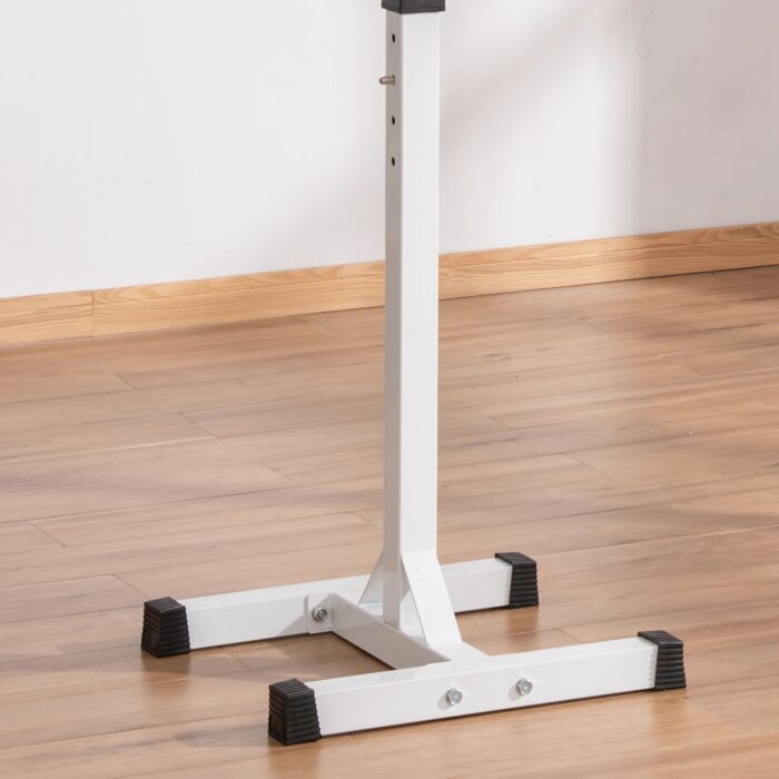 Homcom Heavy Duty Weight Bar Barbell Squat Stand Barbell Rack Spotter, For Home, Gym - Black