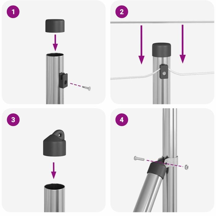 Vidaxl Welded Wire Fence With 13 Spike Posts 0.5x50m Galvanised Steel