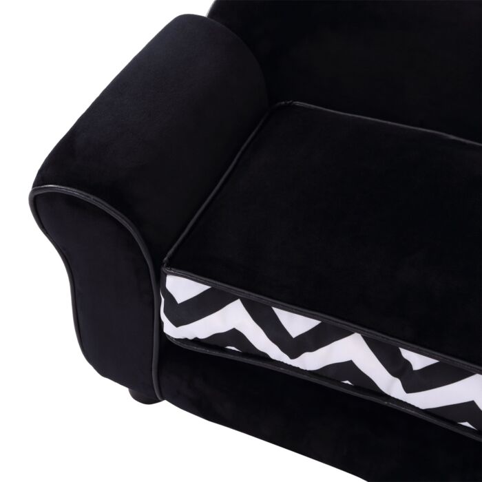 Pawhut Dog Sofa Bed For Xs-sized Dogs, Pet Sofa Cat Sofa With Soft Cushion, Washable Cover, Removable Legs, Wooden Frame - Black