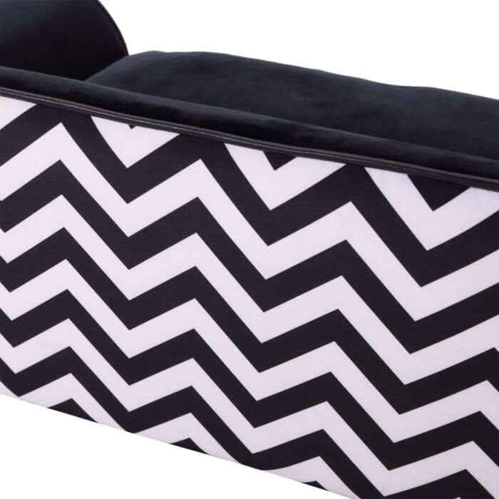 Pawhut Dog Sofa Bed For Xs-sized Dogs, Pet Sofa Cat Sofa With Soft Cushion, Washable Cover, Removable Legs, Wooden Frame - Black