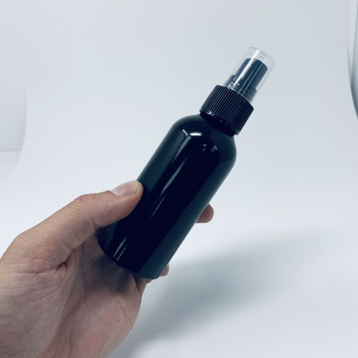 120m Black Aluminium Bottle & Spray Cap