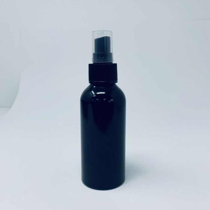 120m Black Aluminium Bottle & Spray Cap