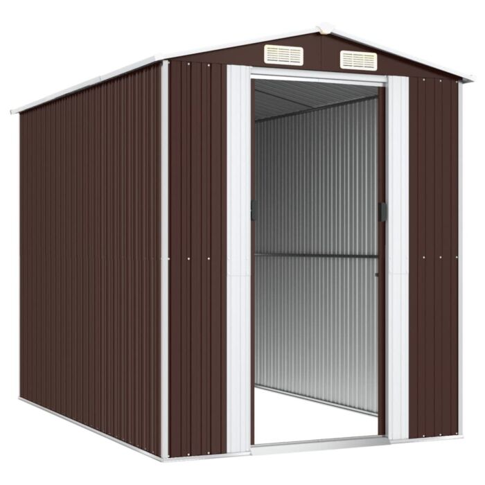 Vidaxl Garden Shed Dark Brown 192x274x223 Cm Galvanised Steel