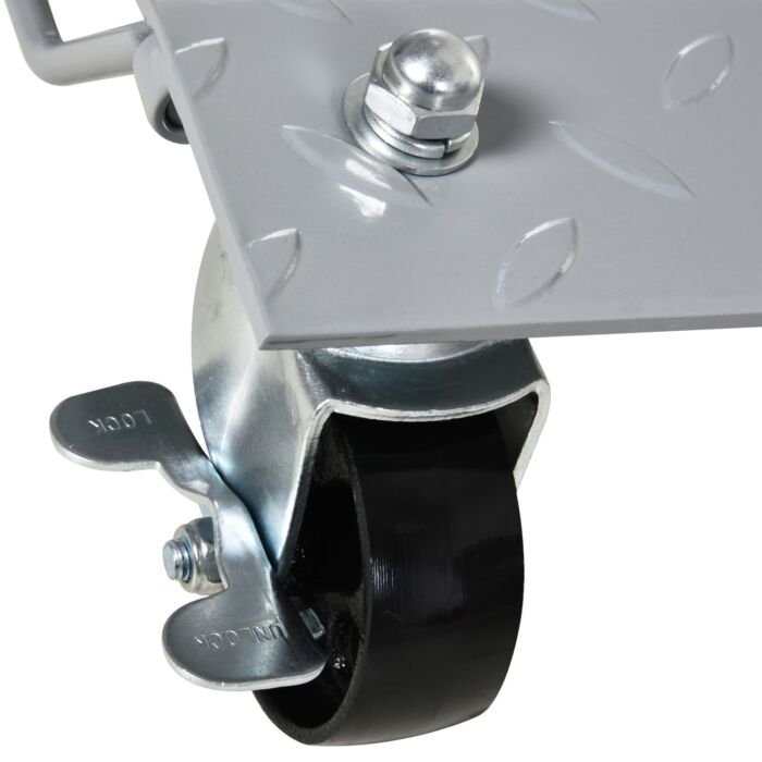 Durhand 2 Pcs Car Wheel Dollies With Swivel Casters, 680kg Capacity Car Dolly Skates Wheel Dolly Set With Non-slip Metal Plates, Grey