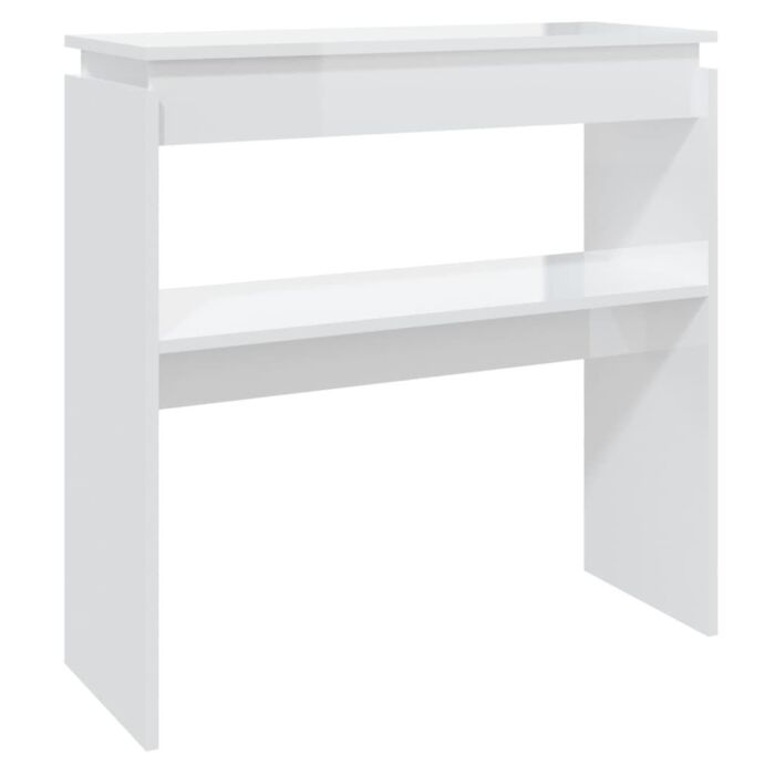 Vidaxl Console Table High Gloss White 80x30x80 Cm Engineered Wood