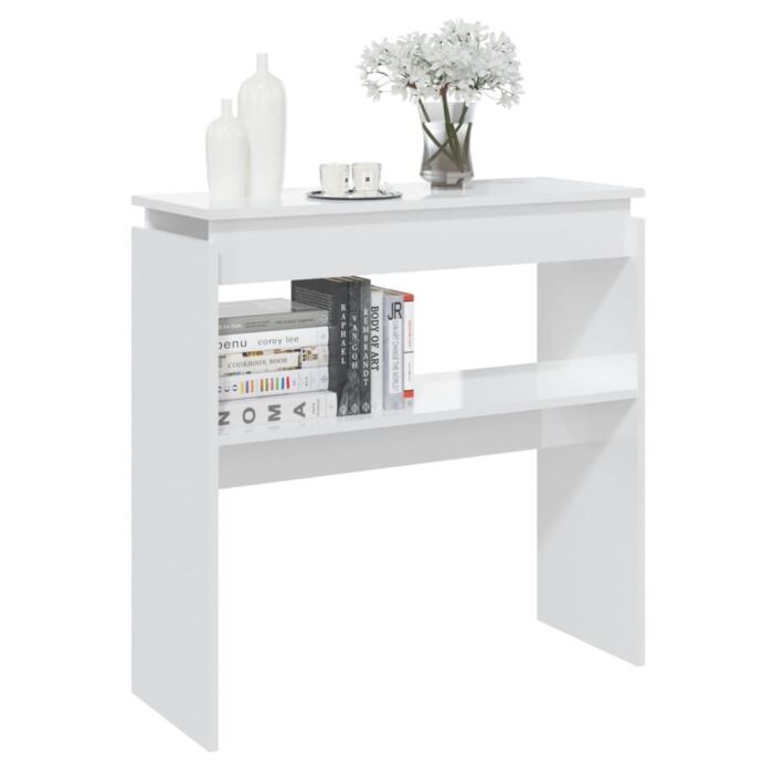 Vidaxl Console Table High Gloss White 80x30x80 Cm Engineered Wood