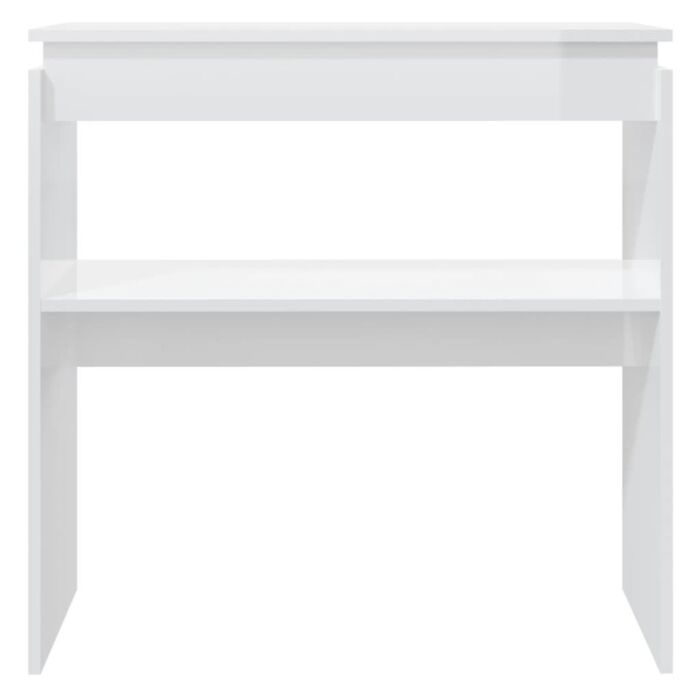 Vidaxl Console Table High Gloss White 80x30x80 Cm Engineered Wood