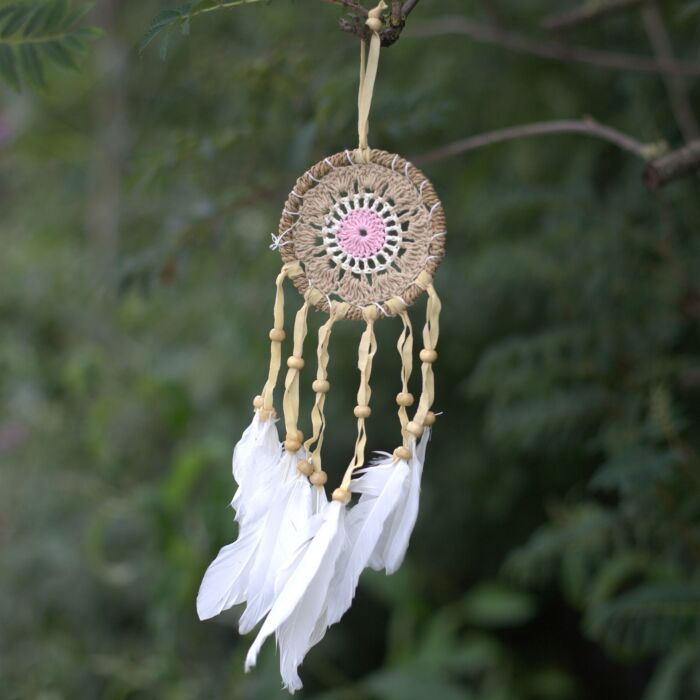 Pastel Pink Macramé Dream Catcher 9cm (asst Colours)