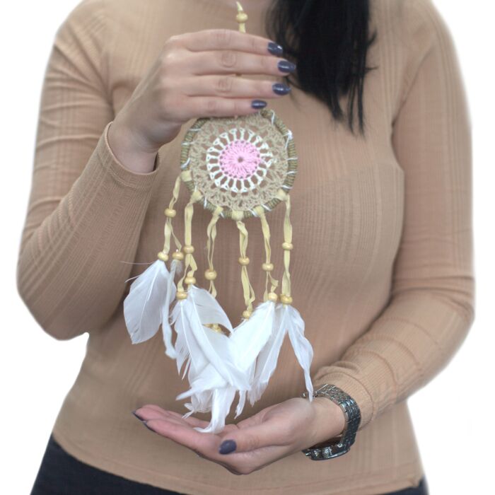 Pastel Pink Macramé Dream Catcher 9cm (asst Colours)