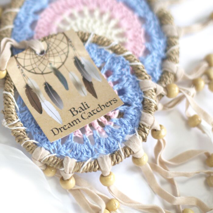 Pastel Pink Macramé Dream Catcher 9cm (asst Colours)