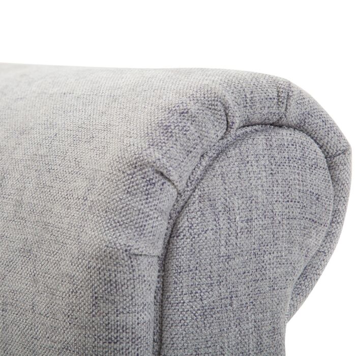 Homcom Bed End Side Chaise Lounge Sofa Window Seat Arm Bench Wooden Leg Linen Fabric Cover Light Grey