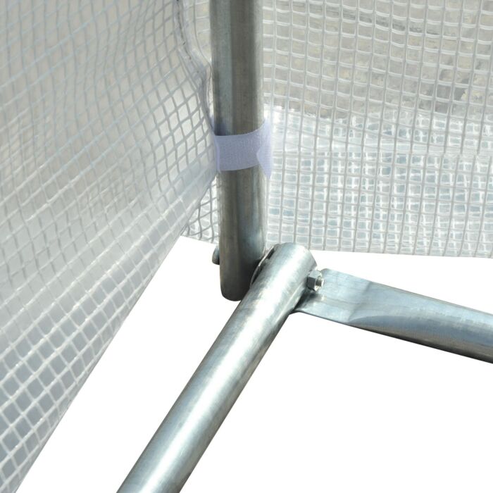 Outsunny 6 X 3 X 2 M Large Walk-in Greenhouse Garden Polytunnel Greenhouse With Metal Frame, Zippered Door And Roll Up Windows, White
