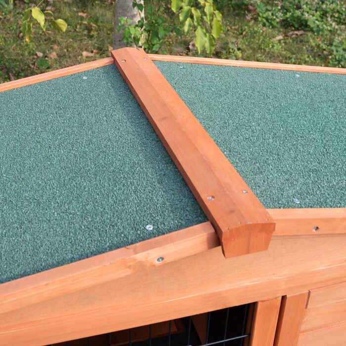 Pawhut 2 Tier Rabbit Hutch Guinea Pig Hutch Ferret Cage With Ramp Slide Out Tray For 100.5 X 55 X 101 Cm