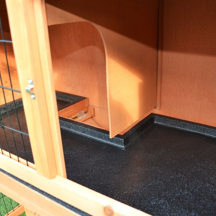 Pawhut 2 Tier Rabbit Hutch Guinea Pig Hutch Ferret Cage With Ramp Slide Out Tray For 100.5 X 55 X 101 Cm