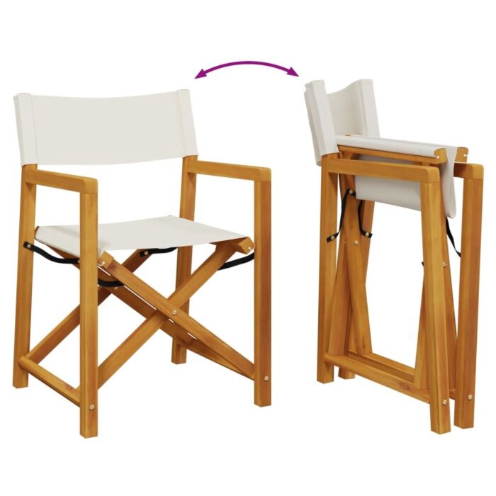 Vidaxl 8 Piece Folding Garden Chairs Cream White Fabric