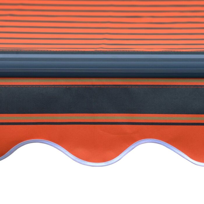 Vidaxl Manual Retractable Awning With Led 300x250 Cm Orange And Brown