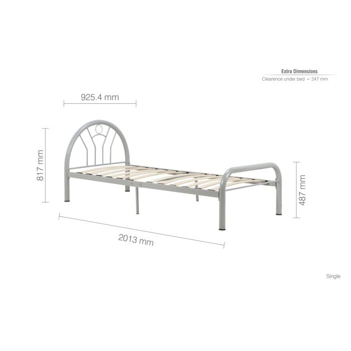Solo Single Bed Silver