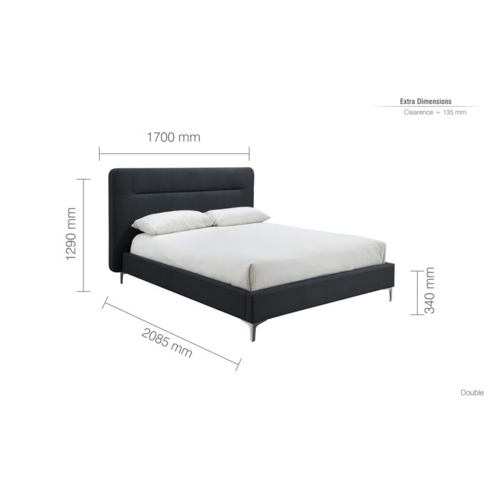 Finn Double Bed Charcoal