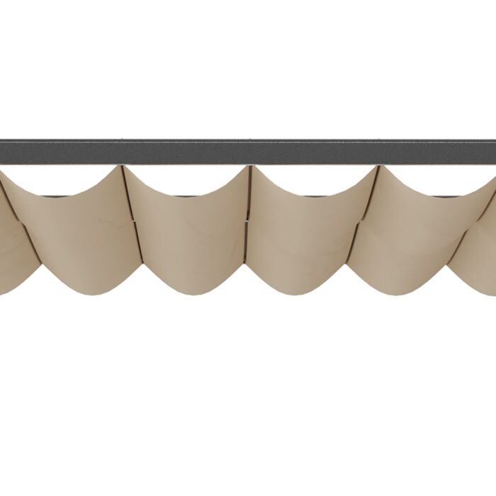 Outsunny 2.8m X 3m Retractable Metal Frame Outdoor Garden Pergola Beige