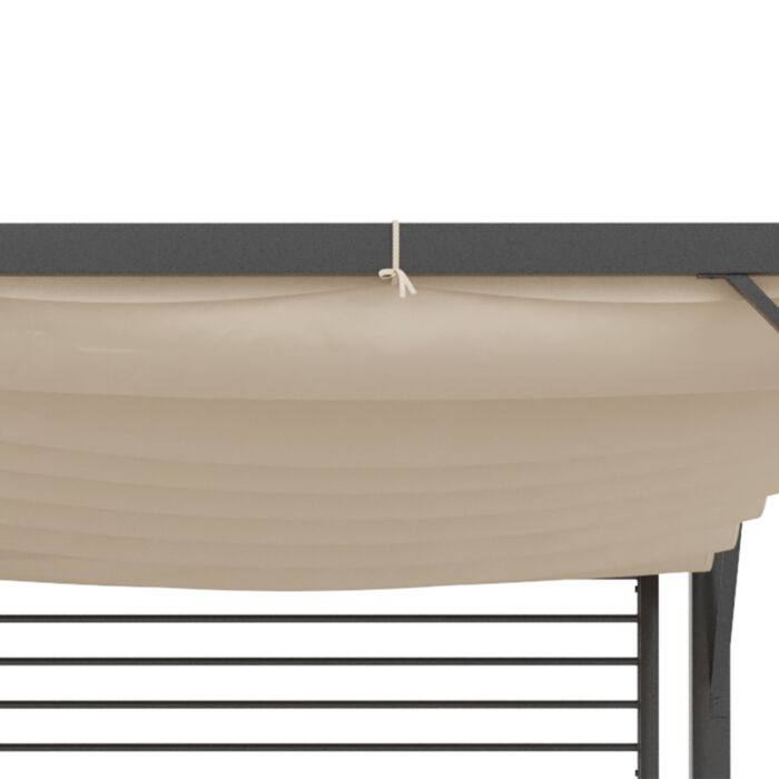 Outsunny 2.8m X 3m Retractable Metal Frame Outdoor Garden Pergola Beige