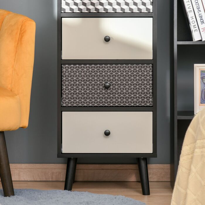 Homcom Chest Of Drawers, 5 Drawer Dresser, Vertical Storage Organizer Unit
