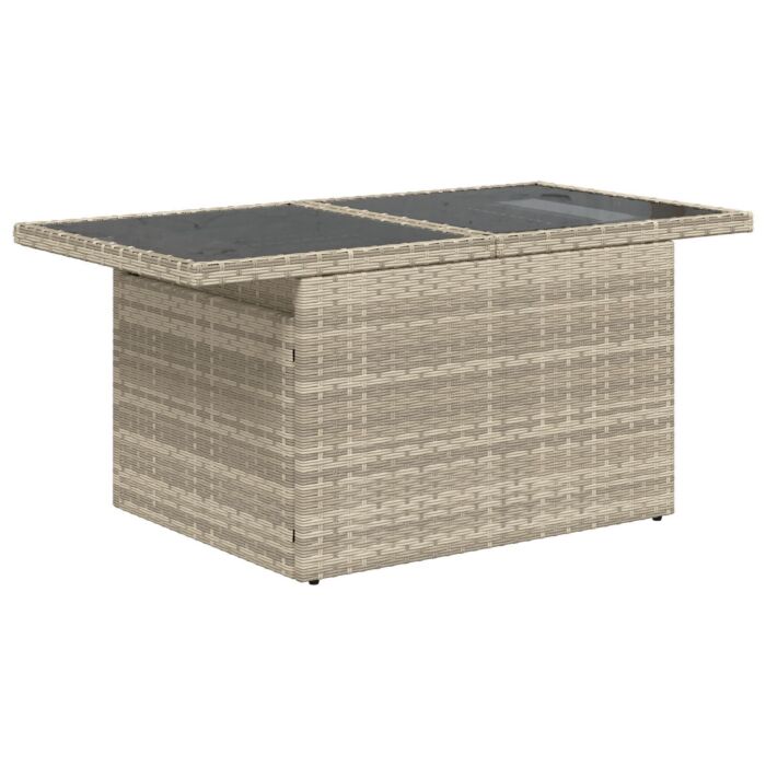 Vidaxl 5 Piece Garden Sofa Set With Cushions Light Grey Poly Rattan, Vidaxl 2-seater Garden Sofa With Storage & Cushions Light Grey Poly Rattan