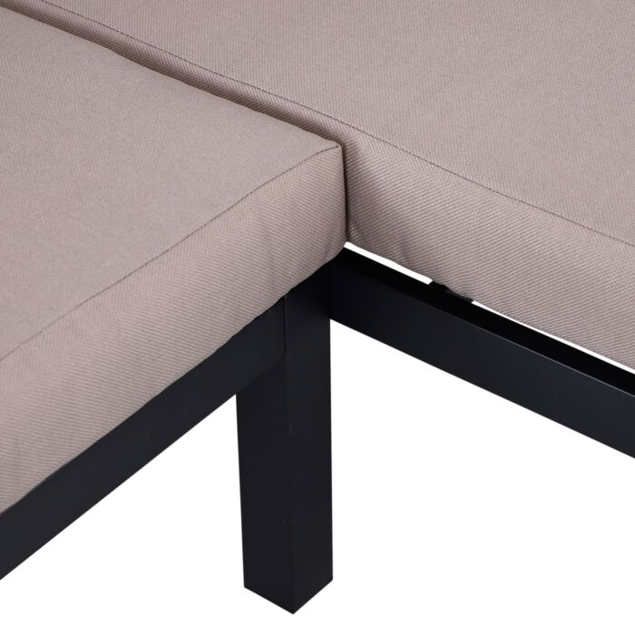 Outsunny 3-piece Aluminium Frame Outdoor Garden Furniture Set Mixed Grey