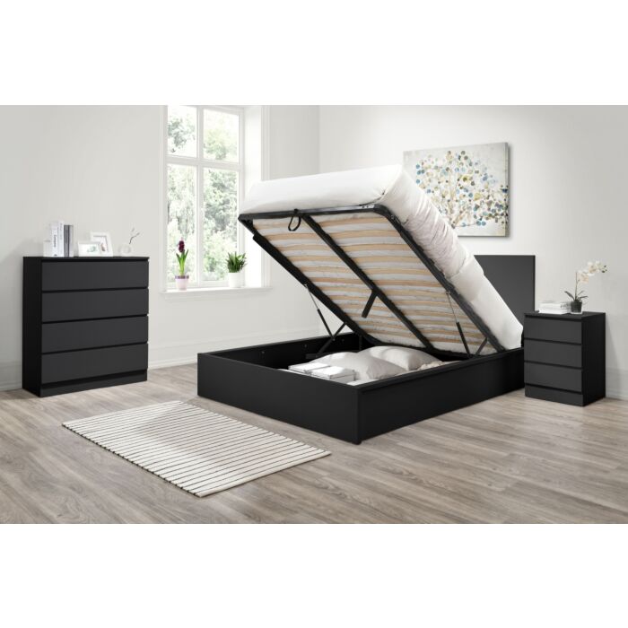 Oslo King Ottoman Bed Black