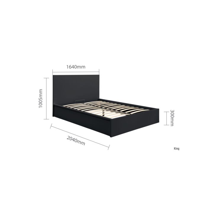 Oslo King Ottoman Bed Black