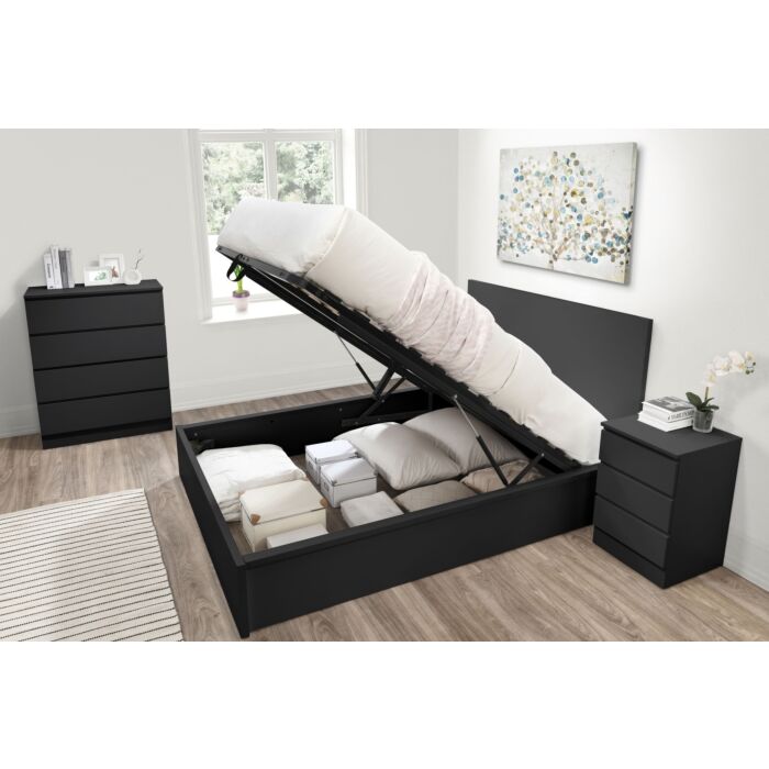 Oslo King Ottoman Bed Black