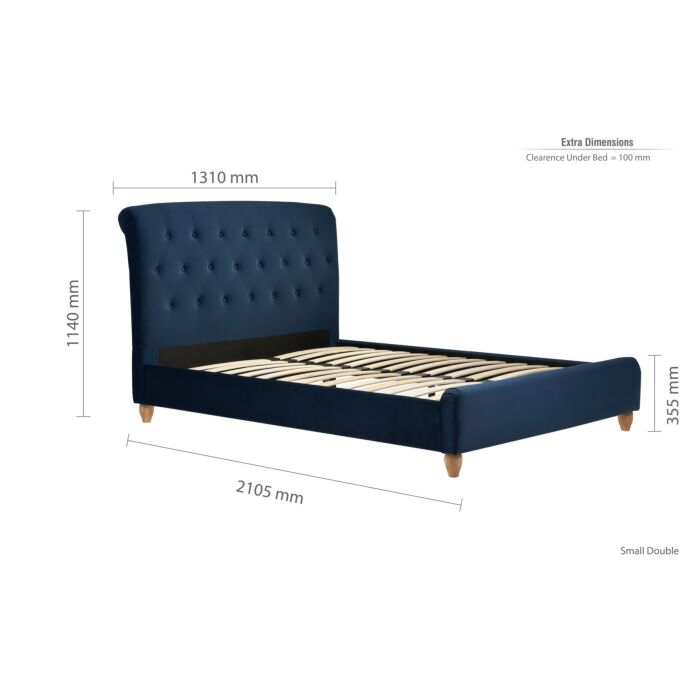 Brompton Small Double Bed Blue