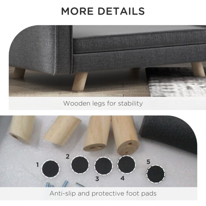 Pawhut Dog Sofa Bed, Elevated Dog Couch For Medium And Small Dogs, With Soft Cushion, Removable And Washable Cover, Grey