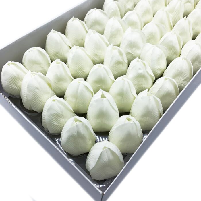 Craft Soap Flower - Med Tulip - Ivory - Pack Of 10