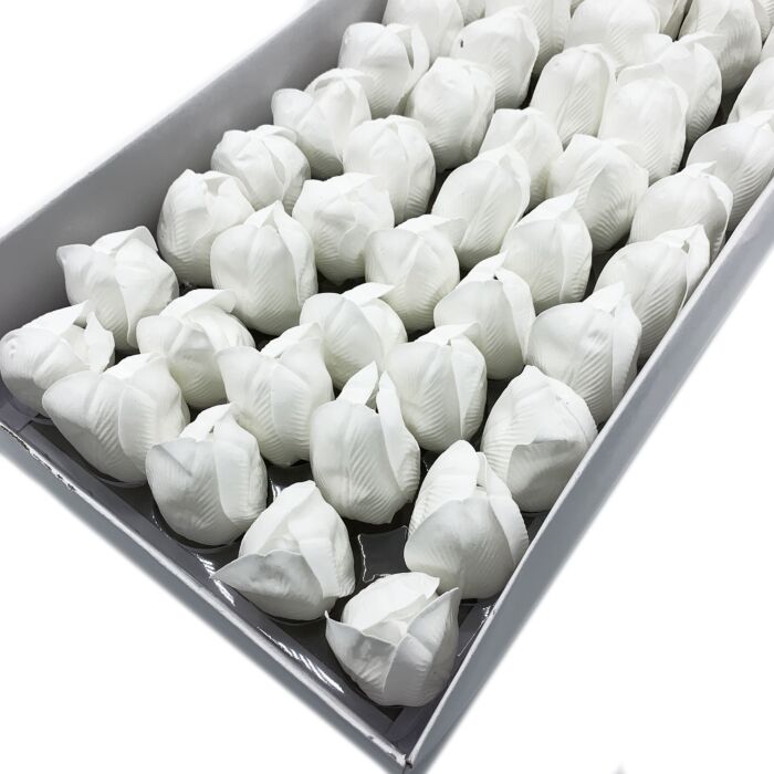Craft Soap Flower - Med Tulip - Ivory - Pack Of 10
