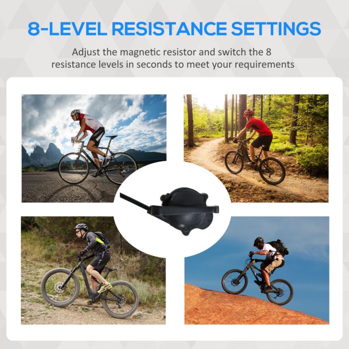 Homcom Steel 8-level Indoor Stationary Bike Trainer Frame Bike Rack Exercises Blue